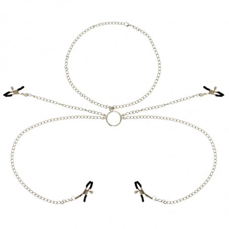 OHMAMA FETISH 4 NIPPLE CLAMPS WITH CHAIN NECKLACE