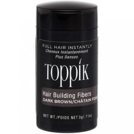 Toppik Hair Building Fibers Powder Dark Brown 3g Bottle - Instant Thinning Concealer for Men and Women