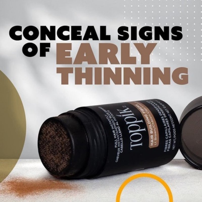 Toppik Hair Building Fibers Powder Dark Brown 3g Bottle - Instant Thinning Concealer for Men and Women