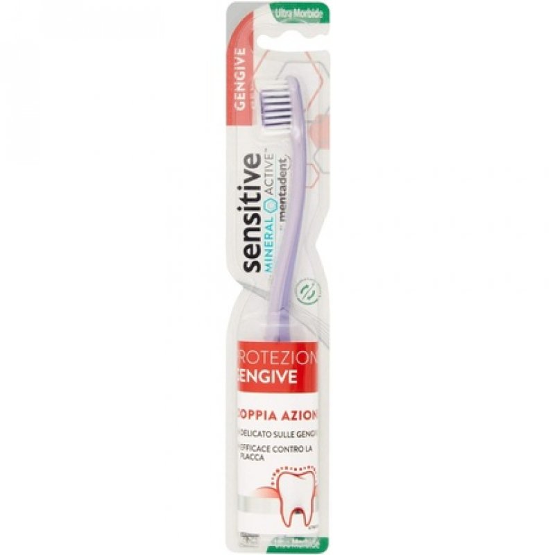 Mentadent Sensitive Mineral Active Genive Protection Toothbrush - Ultra Gentle Toothbrush for Sensitive Gums