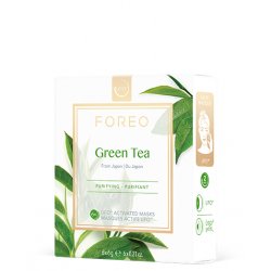 FOREO Green Tea UFO-Activated Face Mask for Oily Skin 3-Pack Cleansing and Antioxidant with Green Tea and Ulmus Extract