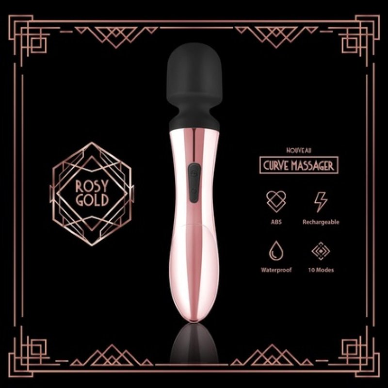 Rosy Gold Curve Massager 10 Modes Strong Device Curved Design 327g