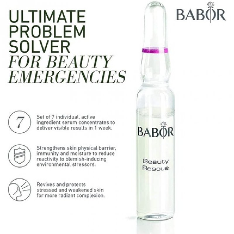 BABOR Beauty Rescue Ampoule Serum Concentrates with Epocyl and Active Marine Essence - 7 Days to Resilient and Radiant