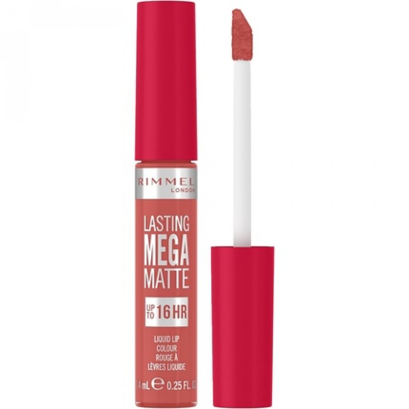 Rimmel London Lasting Mega Matte Liquid Lipstick Long-Lasting Hydrating Vegan Formula 7.4ml 600 Coral Sass