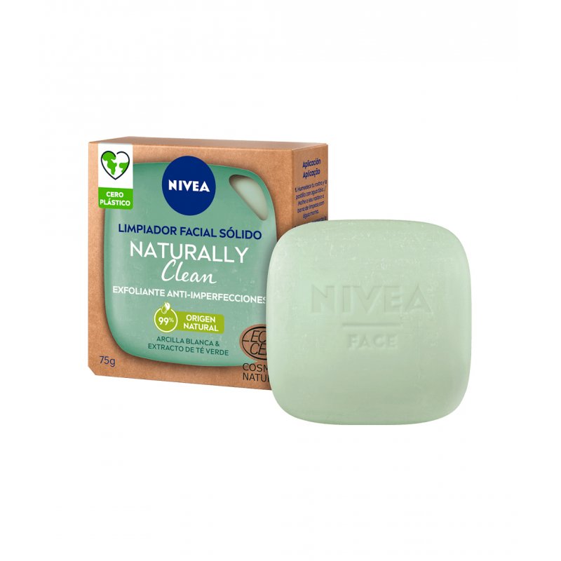 NIVEA Naturally Clean Exfoliating Savon en pain 75 g 1 pièce(s)