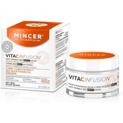 Mincer Pharma Vita C Infusion Anti Wrinkle Day Cream for Dry Skin with Camu-Camu Extract, Sea Buckthorn Oil and Ginseng