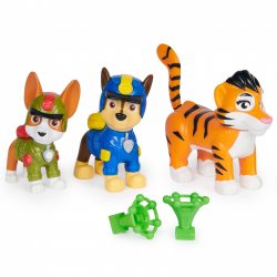 PAW Patrol Jungle Pups, Figurines articulées Chase, Tracker & Tiger avec lance-projectile, jouets pour les garçons et