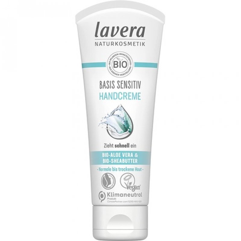 Lavera Basis Sensitive Hand Cream with Organic Aloe Vera and Organic Shea Butter 75ml