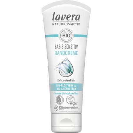 Lavera Basis Sensitive Hand Cream with Organic Aloe Vera and Organic Shea Butter 75ml