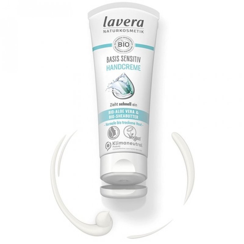 Lavera Basis Sensitive Hand Cream with Organic Aloe Vera and Organic Shea Butter 75ml