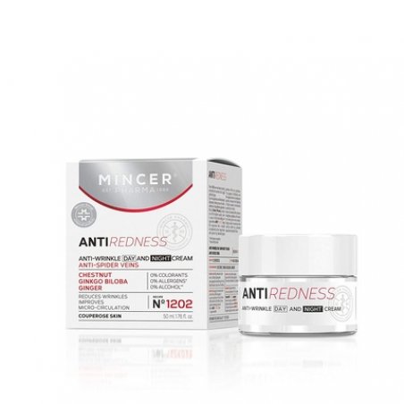 Mincer Pharma Anti-Redness Anti-Wrinkle Face Cream 50ml with Chestnut, Ginkgo Biloba, and Ginger
