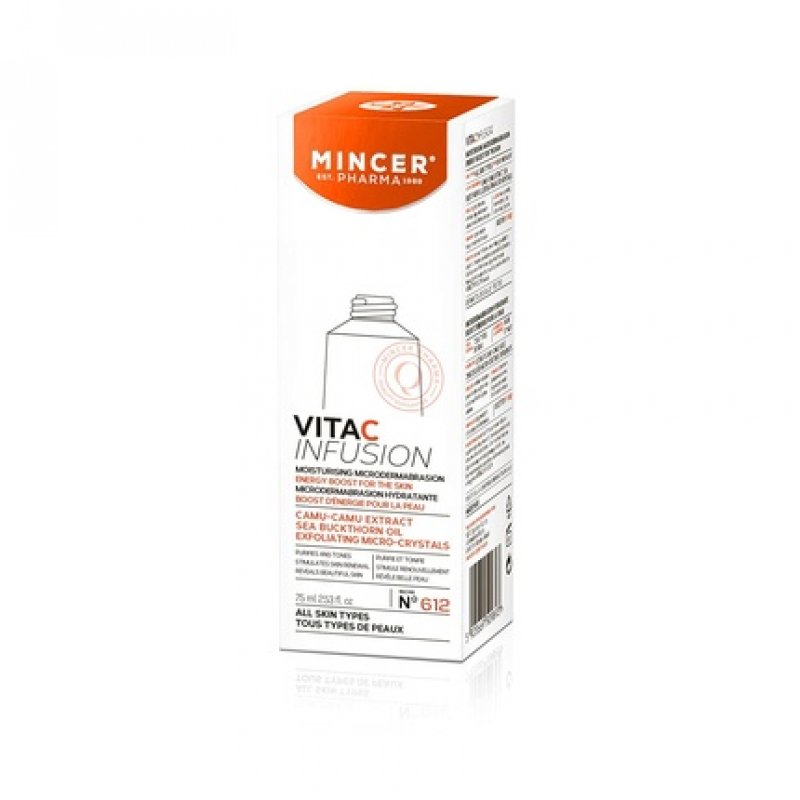Mincer Pharma Vita C Infusion Moisturizing Cleansing Microdermabrasion for All Skin Types with Camu-Camu Extract, Sea