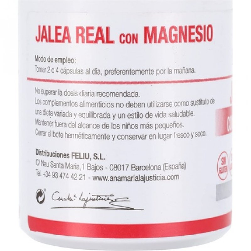 ANA MARIA LAJUSTICIA Royal Jelly with Magnesium 60 Caps
