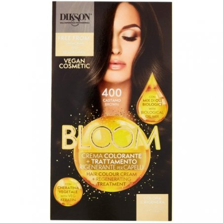 DIKSON Bloom Hair Dye Cream 400 Chestnut with Blend of Organic Oils