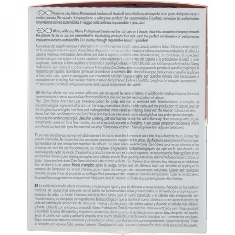 Alama Professional Zero Stress Hair Loss Vials Strengthening Hair Loss Vials 12 Pieces 5ml - Pack of 12