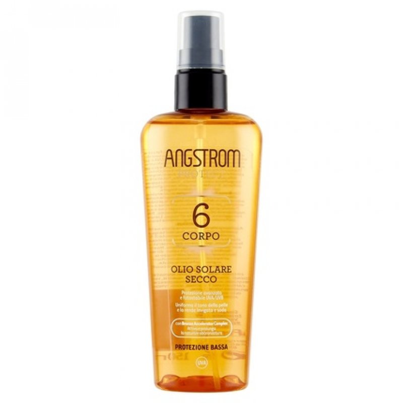 Angstrom Protect Olio Solare Spray Secco SPF6 Corpo Protezione Bassa 150ml