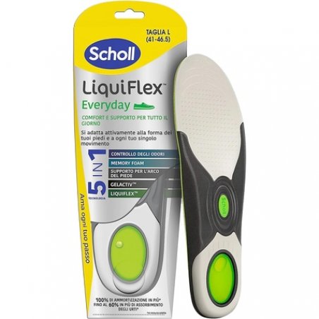 Scholl Liquiflex Everyday Comfort Insoles Shoes Technology 5 in 1 Size L 41 to 46.5