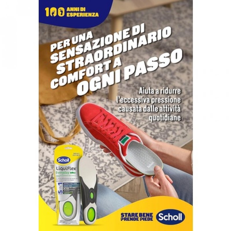 Scholl Liquiflex Everyday Comfort Shoe Technology 5 in 1 Insoles Size S 35.5-40.5
