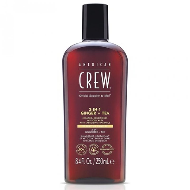 American Crew 3-IN-1 Ginger Tea Shampoo, Conditioner and Body Wash 8.4 Fl Oz