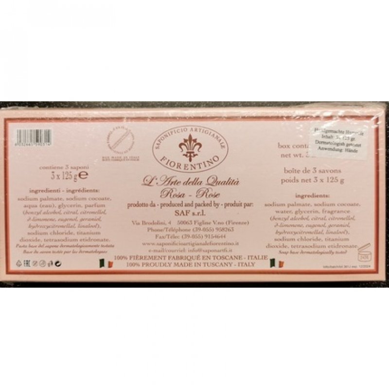 Saponificio Artigianale Fiorentino Flower Motif Soap 3x125g - Pack of 3
