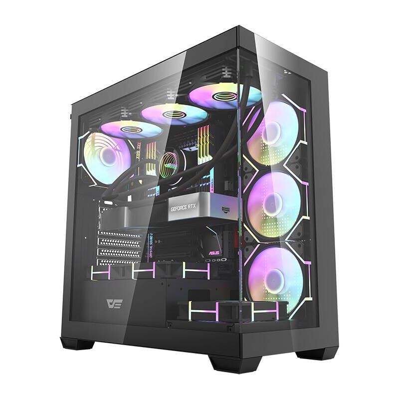 Darkflash DS900 computer case (black) 7 ARGB fans