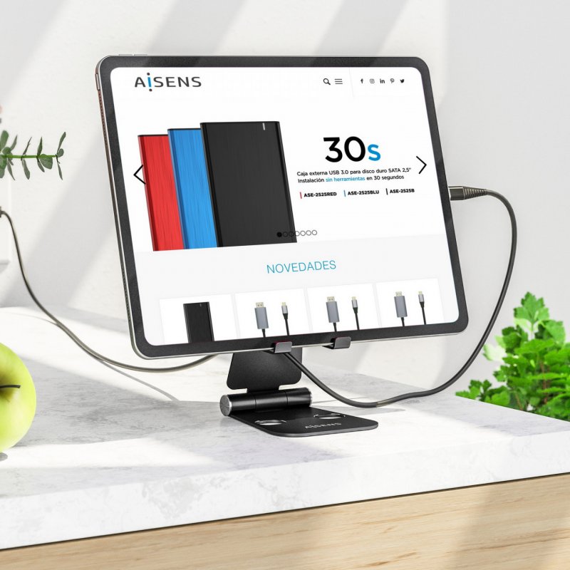 AISENS MS2PXL-096 support Support passif Tablette / UMPC Noir