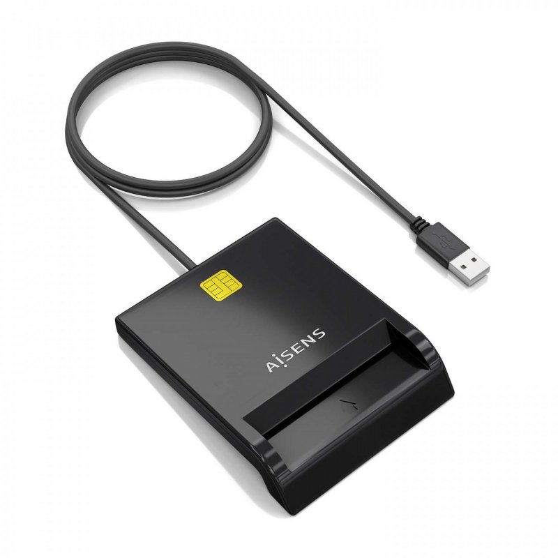 AISENS DNI USB-C Smart Card Reader, Black