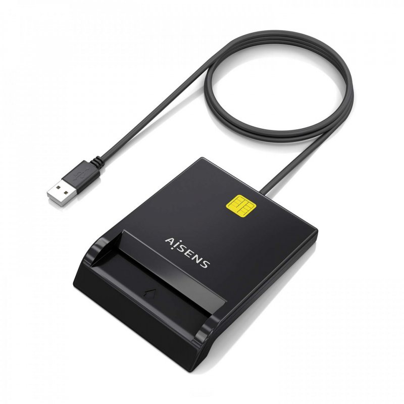 AISENS DNI USB-C Smart Card Reader, Black