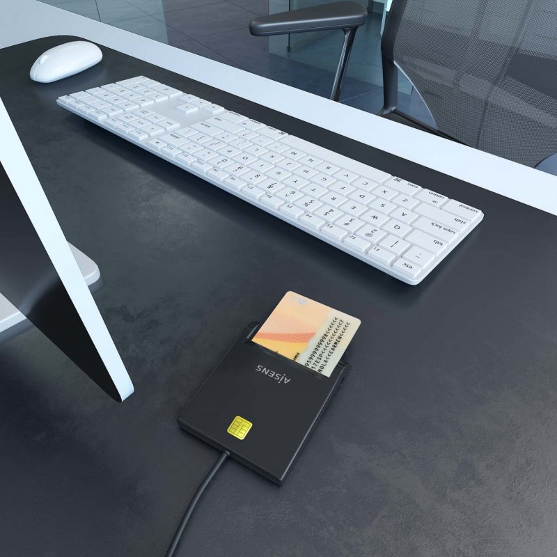 AISENS ASCR-SN06-BK lecteur de cartes à puce Intérieure USB USB Type-C Noir