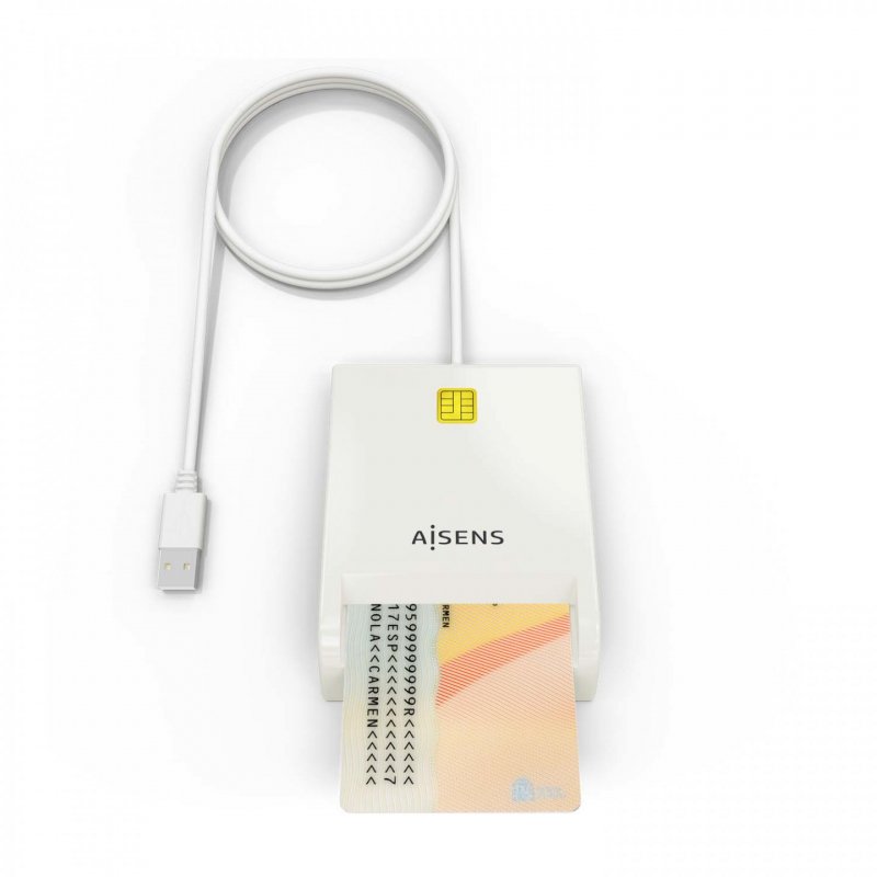 LECTOR DE TARJETAS INTELIGENTE AISENS DNIE BLANCO