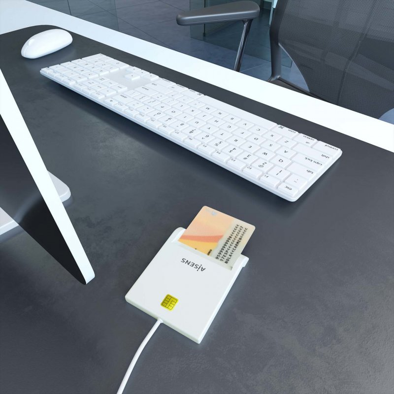 AISENS ASCR-SN07-W lecteur de cartes à puce Intérieure USB USB 2.0 Blanc