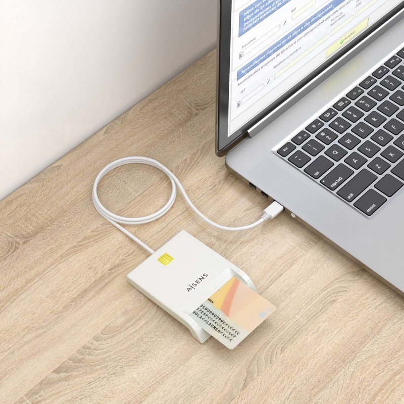 AISENS ASCR-SN07-W lecteur de cartes à puce Intérieure USB USB 2.0 Blanc