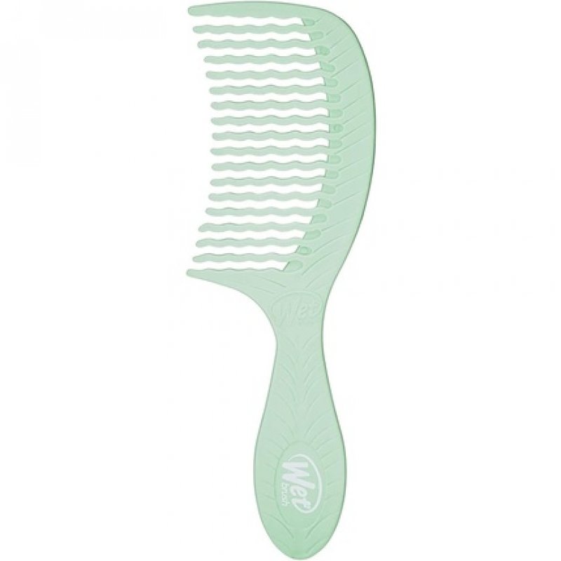 Wet Brush Go Green Tea Tree Oil Infused Treatment Comb Wide Tooth Hair Detangler - WaveTooth Design - 100% Plant-Based