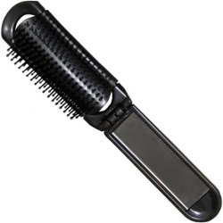 Eurostil Foldable Black Hair Brush with Mirror