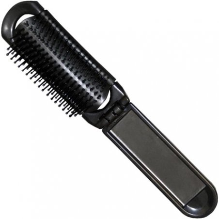 Eurostil Foldable Black Hair Brush with Mirror