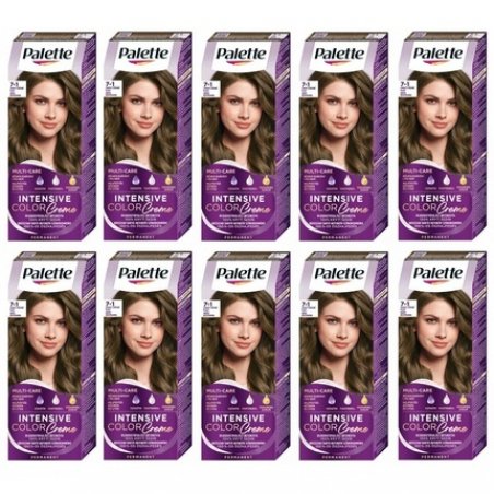 Schwarzkopf Palette Intensive Color Creme 7-1 Ash Medium Brown - Pack of 10