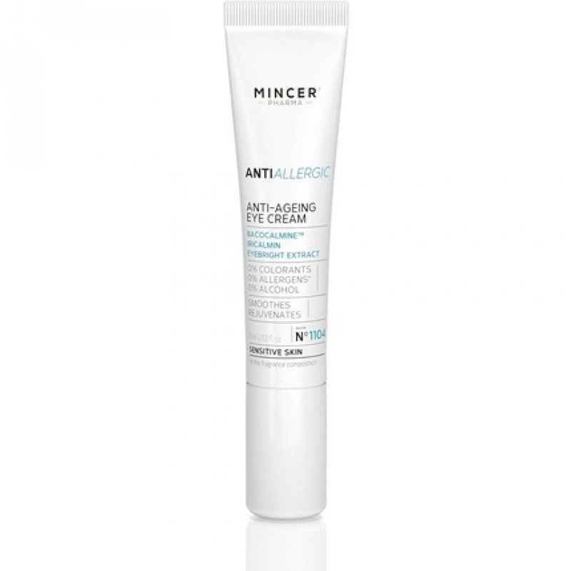 Mincer Pharma Anti-Allergic Anti-Redness Anti-Aging Smoothing Eye Cream for Sensitive Skin with Bacocalmine, Iricalmin,