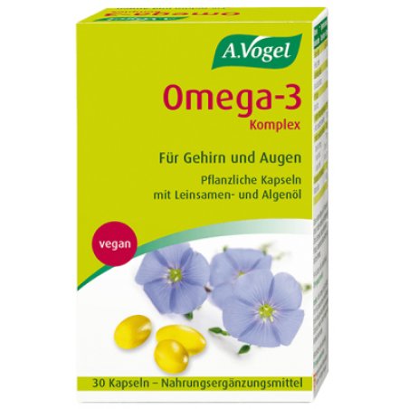 A.Vogel Omega 3 Capsules 30 Pieces - Vegan Plant-Based Dietary Supplement for Maintaining Normal Brain Function and