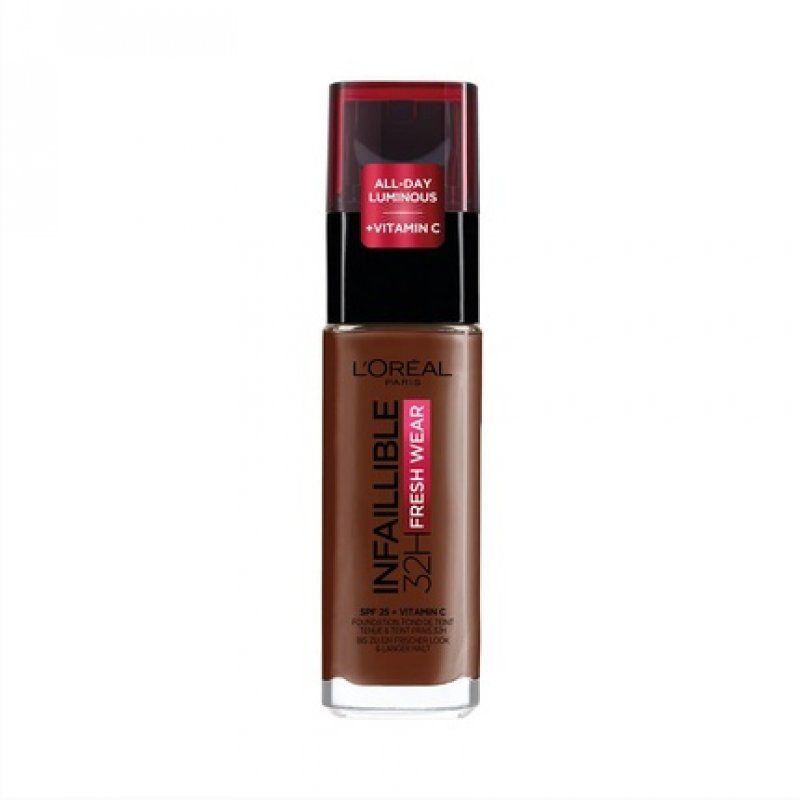 L'Oréal Paris Infallible 32H Fresh Wear Makeup 385 Cacao/Cocoa High Coverage Long Lasting Waterproof Breathable 30ml