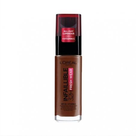 L'Oréal Paris Infallible 32H Fresh Wear Makeup 385 Cacao/Cocoa High Coverage Long Lasting Waterproof Breathable 30ml
