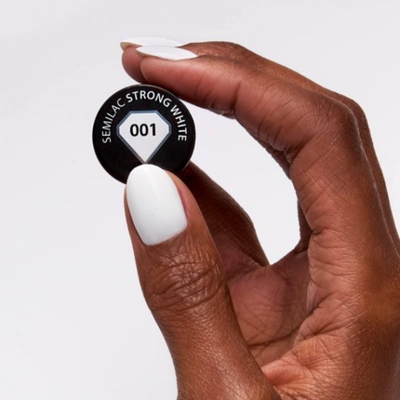 Semilac UV Nail Polish Strong White 001 Color 7ml