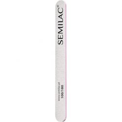 Semilac Straight Shaped Nail Files Double-Sided with Medium Grit 100/180 - Perfect for Natural and Gel Nails - Ideal