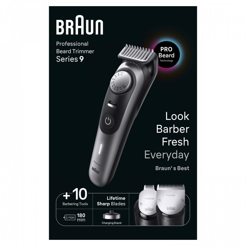 Braun Beard Trimmer and Hair Clipper for Men with 40 Settings and Accessories - BT9420 NEW