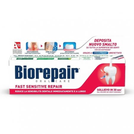 Biorepair Fast Sensitive Repair Toothpaste with microRepair 2.5 Fluid Ounce 75ml Tube