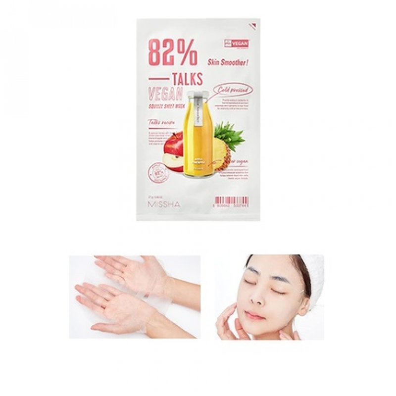 MISSHA Talks Vegan Squeeze Sheet Mask Skin Smoother for Rough Skin 1 Mask