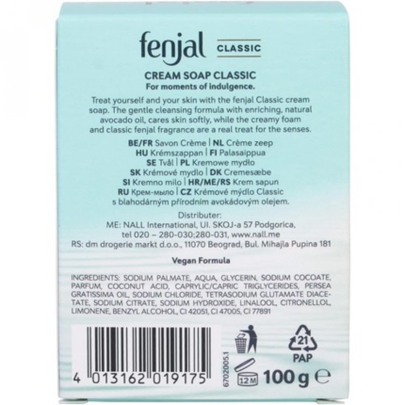 Fenjal Classic Cream Soap 100g
