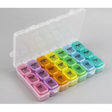 EWANTO Tablet Box Pill Organizer 7 Days Morning Noon Evening 21 Compartments