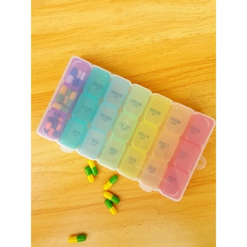 EWANTO Tablet Box Pill Organizer 7 Days Morning Noon Evening 21 Compartments