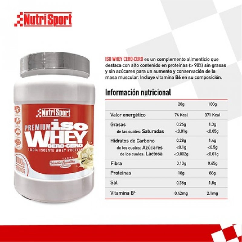 Nutricosmetics - Nutrisport Iso Whey Cero Cero Vainilla 1 Kg