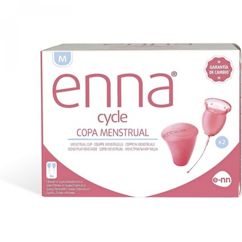 Enna Cycle Menstrual Cups Size M with Applicator and Sterilizer Box - Pack of 2